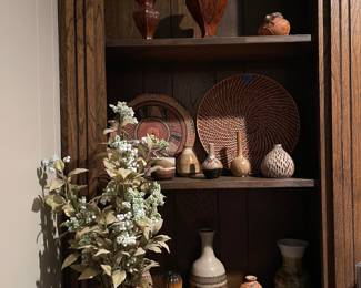 Lovely pottery collection and woven items - one woven item is Native American.  Woven items have already sold. 
