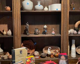 More pottery items and Glass books.  Many items still remain. 