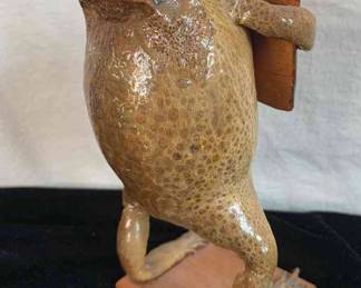 Taxidermy Toad playing accordion 