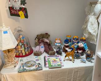 Lamp sold, blue nativity set sold