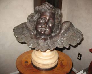 Theodore Alexander Bronze Angel, one of a pair