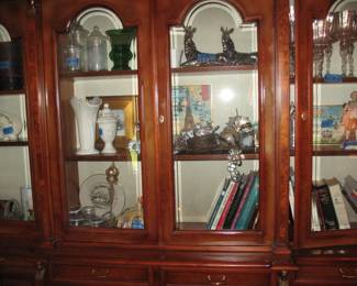 Large Dining Room Cabinet, lots of storage, cherry with classic mounts