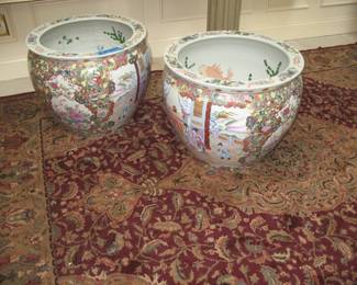 1960s Chinese Fishbowls, oriental rug