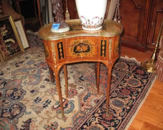 Inlaid and bronze mounted French end table