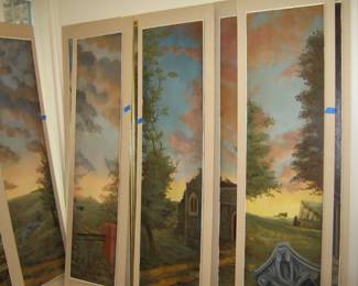 Hand painted landscape panels