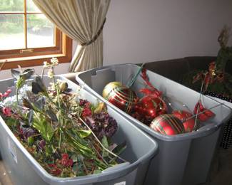 Christmas, large ornaments and picks