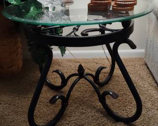 Glass Top End Table one of Two