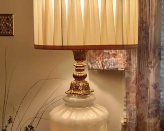 Glass Lamp on Cherry End Table