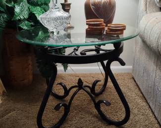 Glass Top End Table one of two