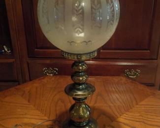 Brass Cinderella Lamp with Glass Globe