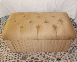 Padded Fabric Covered Storage Trunk Ottoman