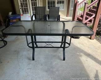 Very Nice Metal Rectangular Bar Height Outdoor Table