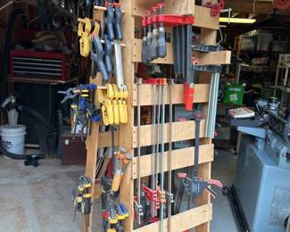 Woodworking Clamps and Rolling Storage System