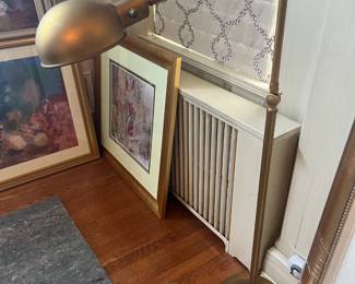 $220 Adjustable brass floor lamp 49"high as shown.  Solid