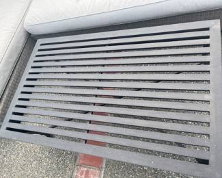 $180 Restoration Hardware coffee table  48"w x 29.5"d x 16"h. as found some rust on one edge.  Matches the other metal pieces form Restoartion Hardware, it just looks lighter.