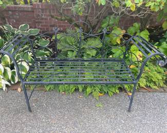 $320. Iron bench  60"w x 19.5" d x 35"h