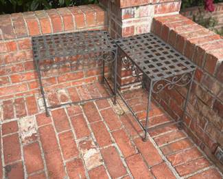 $60 as found. Pair of side tables 19" x 10.5" x 18"h.  