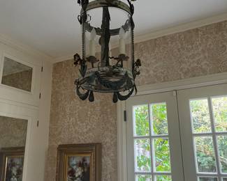 $340. Chandelier with a 40"drop  as shown x 9.5" diameter