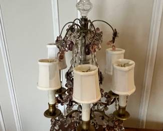 $300. Pair of wired Girondelle style antique lamps.  27.5"h.  