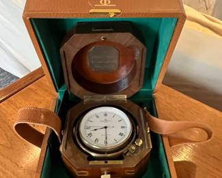 Vintage Baume & Mercier marine chronometer boxed.  gift to an argentine mayor.  untested.