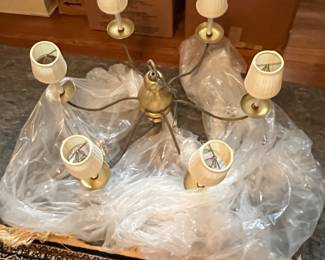 $120. Six arm brass chandelier