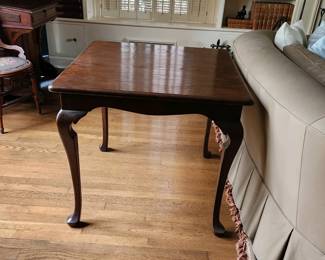 $360 . Antique  oak game table with Queen Anne legs.  32" sq. x 29.5" high