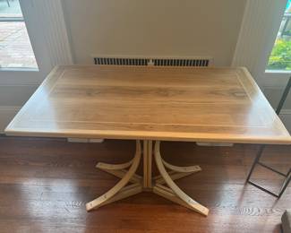 $540 modern table excellent condition 45.5 inches wide by 25.5 inches deep by 33.5 inches high.