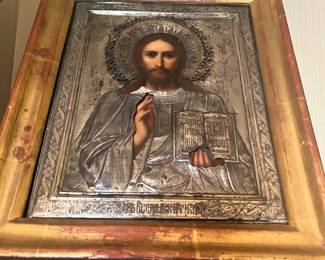 $680 Hand-painted Iron Icon about 8 -10 inches tall