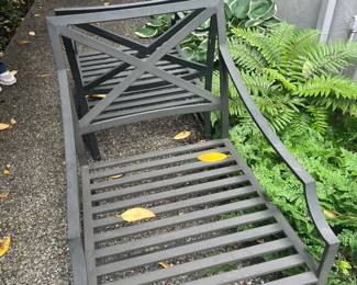 $400 Pair of chairs with cushions - Restoration Hardware each with an ottoman shown in the following photo.  Chairs are26"w x 29.5" d x32"h Ottomans are 26" sq. x 11.5"h.