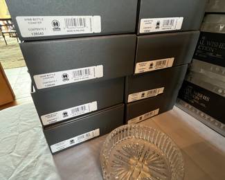 Waterford crystal wine bottle coasters - new in box!