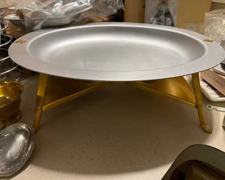 Vintage Mirro Medallion oval platter with starburst 