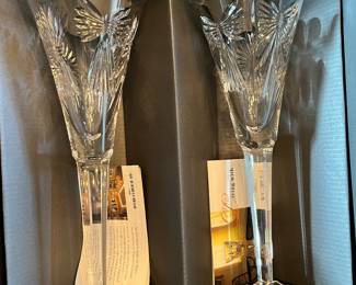 Waterford crystal toasting flutes - new in box!