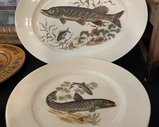 This is the china I was telling you about!!  The fancy West Germany Fine China Company - making fancy china with North American game fish.  China even a dude would like.