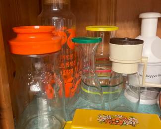 It’s really hard to showcase glass - cause you know - it’s see through.  It’s even harder when you have multiple pieces of see through glass in front of each other - but trust me, these jars are all super cute. Also how did that plastic butter dish last this long without a crack? 