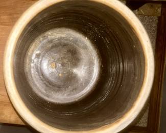 2 gallon salt glaze crock,inside view