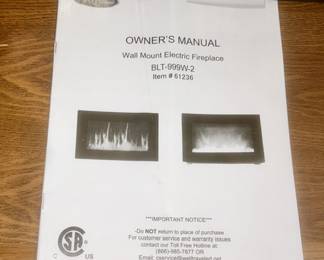 Owner's manual wall mount electronic fireplace