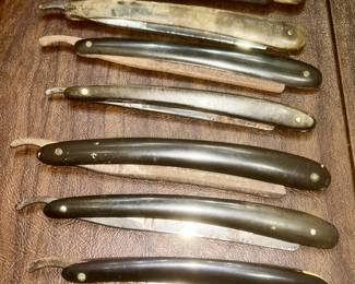 Straight edge razors, blades have varying amounts of rust