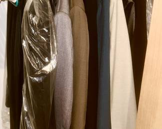 Close-up view of men's suits