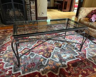 BUY IT NOW! $150. Iron and Glass Cocktail Table