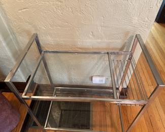 BUY IT NOW! $60. VTG 1970s Chrome/Glass Bar Cart
