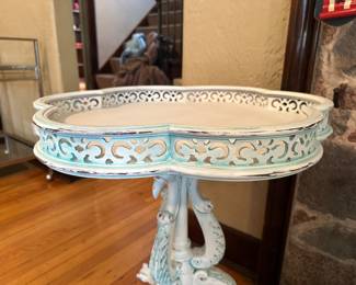 BUY IT NOW! $125. Henredon, Hand-Painted Table w/ Aqua green accents.