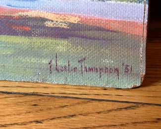 BUY IT NOW! $200. Hand Painted Autumn Landscape Oil on Canvas Art by F. Leslie Thompson