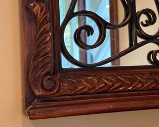 BUY IT NOW! $150. Vintage Spanish Wrought Iron and Wood Mirror.