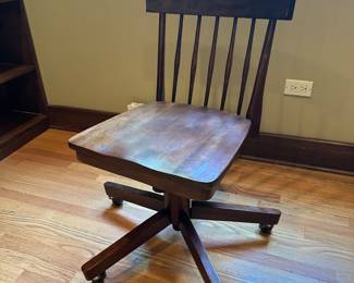 Wood, Vintage-Style Office Chair