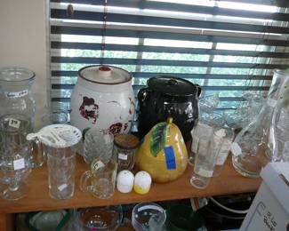 Cookie Jars and Glassware.