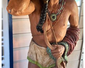 Life size "Cigar Store Indian" Fiberglass statue circa 1970s