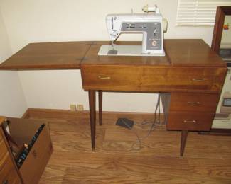 Singer sewing machine with MCM cabinet 