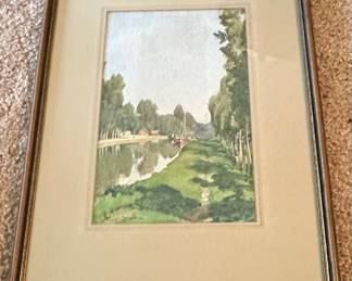 Vintage framed landscape 
