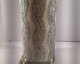 Lamp with Cylinder Shade and Shimmer Design