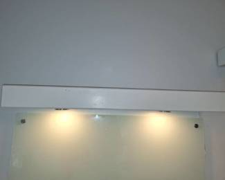35 in White Lighted Floating Shelf